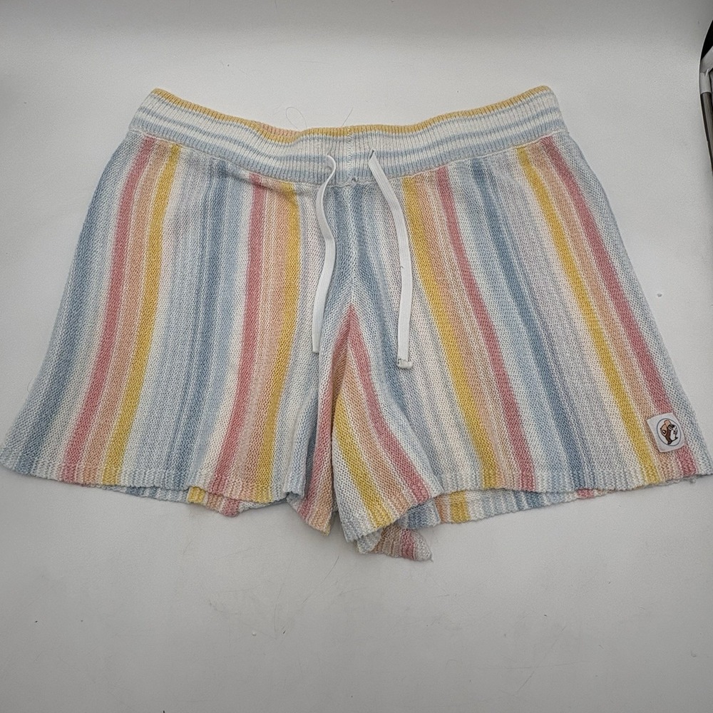 Buc-ee's Pastel Stripe Terry Cloth Knit Lounge Shorts Women's 2XL Beachy Coastal